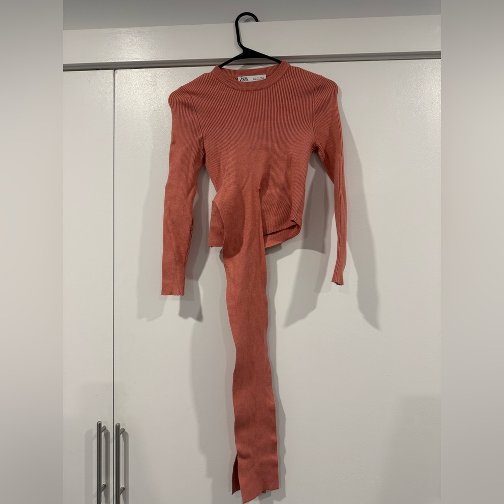 Zara pink wrap shirt
